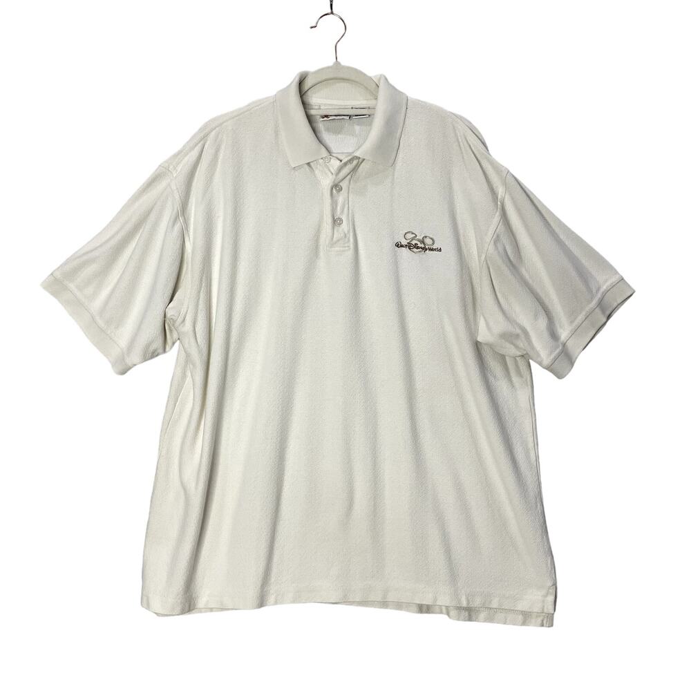Walt Disney World Size XL Textured Knit Polo Shirt Embroidered Mickey Golf